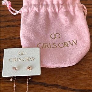 Girls Crew Rosegold Earrings with Pouch